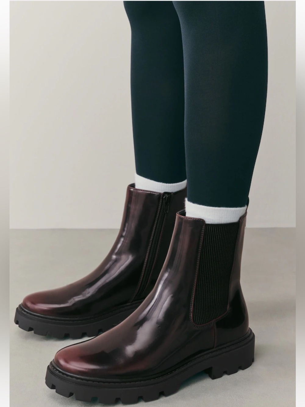 Mod True Craft Burgundy Plum Chelsea Boot Combat y2k chunky ankle boot 10
